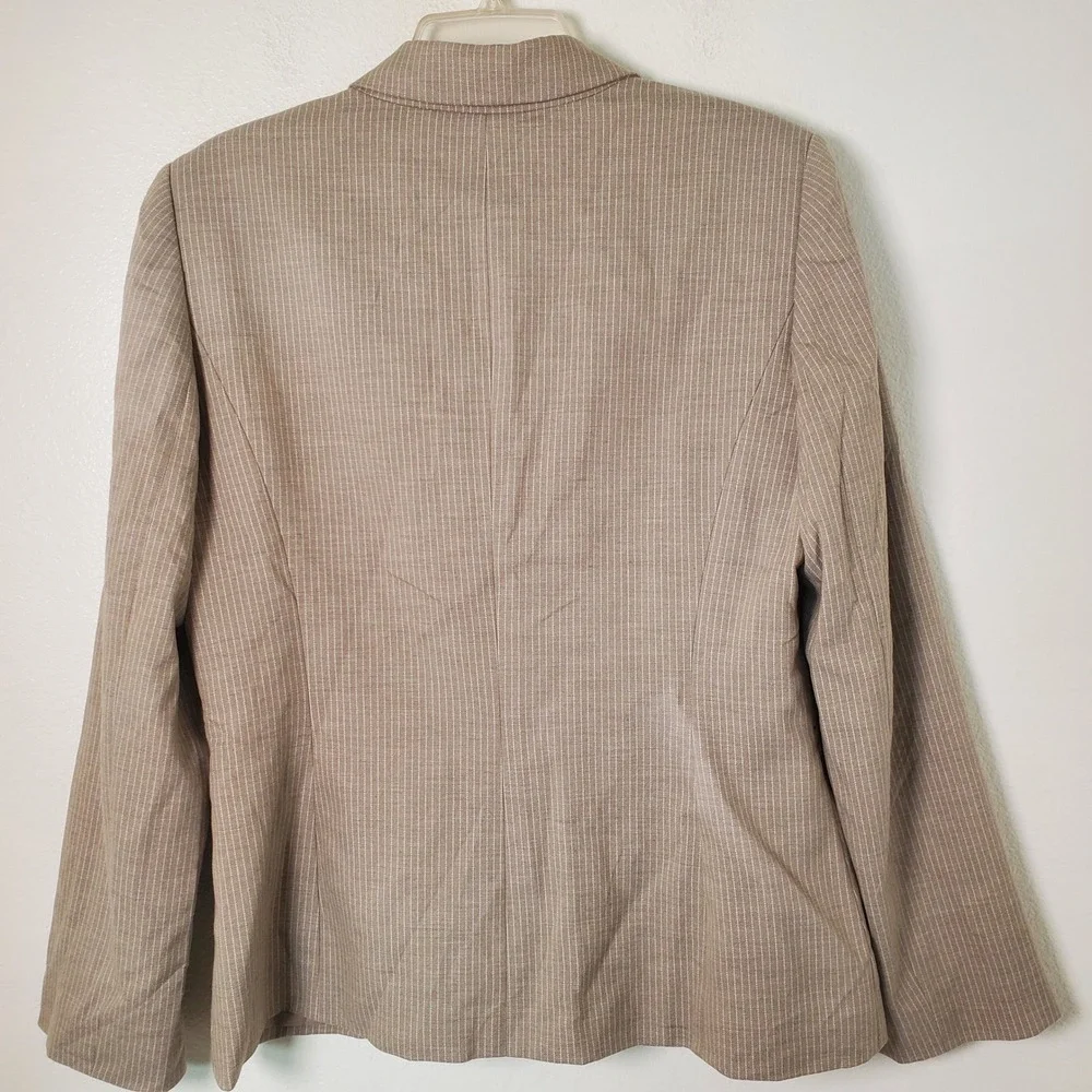 Antonio Melani Tan Pinstripe Blazer Women's‎ Career Suit Jacket